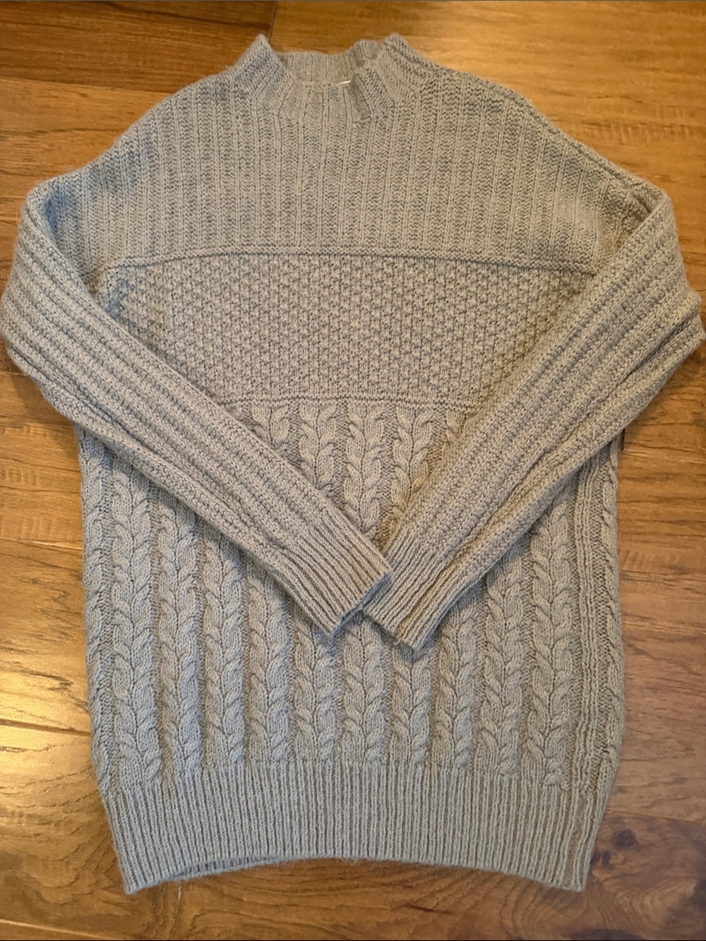 Basement Gray Alpaca Blend Cable Knit Sweater Size M